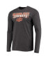 ფოტო #4 პროდუქტის Men's Orange and Heathered Charcoal Oklahoma State Cowboys Meter Long Sleeve T-shirt and Pants Sleep Set