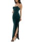 Фото #4 товара Juniors' Cowlneck Ruched Metallic-Knit Gown