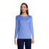 ფოტო #11 პროდუქტის Women's Tall Relaxed Supima Cotton Long Sleeve Crew Neck T-Shirt