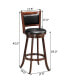 Фото #5 товара Set of 2 29'' Swivel Bar Height Stool Wood Dining Chair