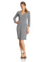 Фото #2 товара Jones New York Women's New Faux Wrap Dress Black Ivory Size S