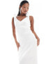 Фото #7 товара Vila Petite Bridal satin tie shoulder cami maxi dress in cream