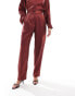 ASOS DESIGN metallic straight leg tailored trouser co-ord in burgundy