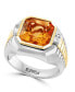 ფოტო #1 პროდუქტის EFFY® Men's Citrine (5-1/10 ct. t.w.) & White Topaz (1/10 ct. t.w.) Ring in Sterling Silver & 14k Gold-Plated Sterling Silver