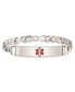 Sterling Silver Rhodium-plated Medical ID Curb Link Bracelet