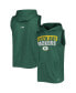 Men's Green Green Bay Packers Relay Sleeveless Pullover Hoodie