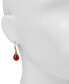 Фото #3 товара Gold-Tone Red Ladybug Drop Earrings