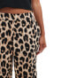 Pieces regular fit high waisted trouser in leopard print