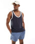 ASOS DESIGN relaxed vest in navy open mesh