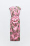 Фото #5 товара Платье из смесового льна с принтом ZARA