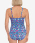 Swim Solutions Women's Tummy-Control Shirred One-Piece Swimsuit Multi Size 10