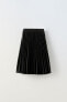 Pleated leather effect midi skirt