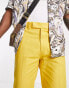 Фото #3 товара ASOS DESIGN smart slim linen mix trousers in mustard