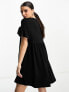 Фото #4 товара New Look jersey smock midi dress in black and white stripe