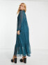 Фото #3 товара ASOS DESIGN tiered button through maxi shirt dress in teal