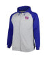 Фото #3 товара Men's Heather Gray New York Giants Big and Tall Fleece Raglan Full-Zip Hoodie Jacket