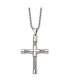 ფოტო #1 პროდუქტის Polished with Cable Cross Pendant on a Rope Chain Necklace