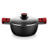 Casserole with glass lid BRA A410324 Ø 24 cm Black 4 L