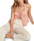 Women's Flyaway Tie-Front Lace-Trim Tank Top