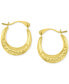 Crystal Pavé Small Hoop Earrings in 10k Gold, 0.61"