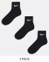 Фото #3 товара Nike Training unisex 3 pack ankle socks in black