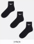 Nike Training Everyday Lightweight 3 pack ankle socks in black