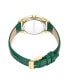 ფოტო #3 პროდუქტის Women's Dress Green Genuine Leather Strap Watch 33.8mm