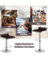 Фото #6 товара Set of 2 Swivel Bar Stool PU Leather Adjustable Bar Chair