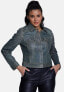 ფოტო #2 პროდუქტის Women's Authentic Western Leather Jacket, Stoning Green