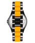 ფოტო #3 პროდუქტის Women's Analog Black Alloy with Orange Silicone Center Link Bracelet Watch, 40mm