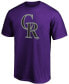 Фото #3 товара Men's Purple Colorado Rockies Official Logo T-shirt