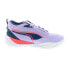 Фото #1 товара Puma Playmaker Pro Splatter 37757604 Mens Purple Athletic Basketball Shoes 9.5