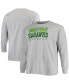 Фото #1 товара Men's Big and Tall Heathered Gray Seattle Seahawks Practice Long Sleeve T-shirt