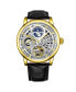 ფოტო #1 პროდუქტის Men's Black Leather Strap Watch 43mm