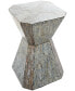 Фото #1 товара 16" x 16" x 20" Mother of Pearl Geometric Linear Mosaic Pattern Hourglass Accent Table