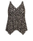 Women' s Plus Size Sharkbite Print Tankini Top