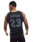 Jordan centre logo washed tank in black