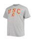 Men's Heathered Gray USC Trojans Big and Tall Arch Over Logo T-shirt