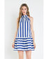 Фото #2 товара Women's Striped Halter Dress