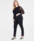 Фото #3 товара Plus Size Skinny Ponte Pants, Created for Macy's