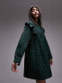 Фото #3 товара Topshop button down mini shirt dress in green and black check