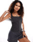 Фото #1 товара Weekday Hilma zip through top in dark grey melange