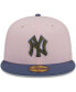Фото #3 товара Men's Pink, Blue New York Yankees Olive Undervisor 59FIFTY Fitted Hat