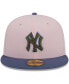 Men's Pink, Blue New York Yankees Olive Undervisor 59FIFTY Fitted Hat Pink, Blue, 7 1/8 - фото #3