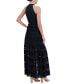 ფოტო #3 პროდუქტის Women's Lace Mock-Neck Side-Slit Maxi Dress