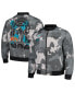 Фото #1 товара Men's and Women's Gray Distressed Miami Dolphins Camo Bomber Jacket