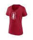 ფოტო #3 პროდუქტის Women's Cardinal Stanford Cardinal Evergreen Logo V-Neck T-shirt