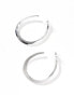 DesignB London large molten hoop earrings in silver