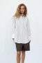 STRIPED OVERSIZED POPLIN SHIRT WITH DETACHABLE CUFFS