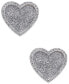 ფოტო #1 პროდუქტის Diamond Glitter Heart Stud Earrings (1/4 ct. t.w.) in Sterling Silver